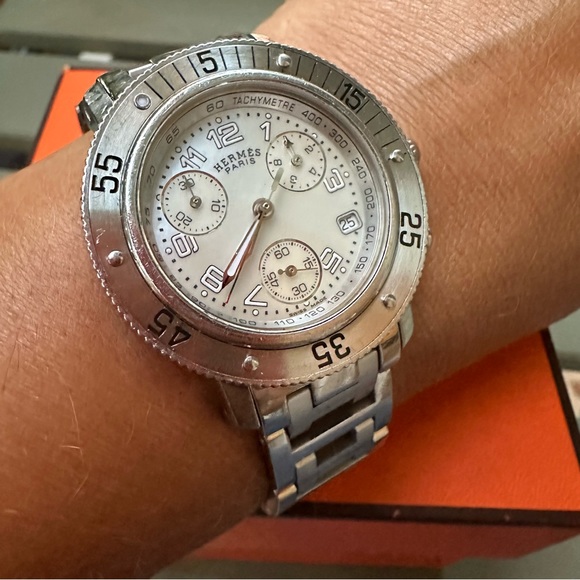 Authentic Hermes Clipper Watch with original Box - Picture 2 of 8